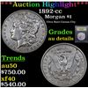 ***Auction Highlight*** 1892-cc Morgan Dollar $1 Graded AU Details By USCG (fc)