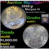 Image 1 : ***Auction Highlight*** 1898-p Morgan Dollar $1 Graded GEM+ Unc By USCG (fc)
