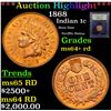 Image 1 : ***Auction Highlight*** 1868 Indian Cent 1c Graded Choice+ Unc RD By USCG (fc)