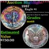 ***Auction Highlight*** 1987 Silver Eagle Dollar $1 Grades GEM+++ Unc (fc)