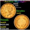 Image 1 : ***Auction Highlight*** 1852 Gold Dollar $1 Grades Select Unc (fc)