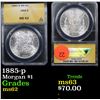 Image 1 : ANACS 1885-p Morgan Dollar $1 Graded ms62 By ANACS