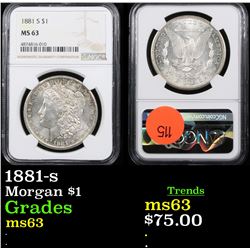 NGC 1881-s Morgan Dollar $1 Graded ms63 By NGC