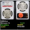 Image 1 : NGC 1884-o Morgan Dollar $1 Graded ms63 By NGC