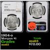 Image 1 : NGC 1904-o Morgan Dollar $1 Graded ms62 By NGC