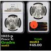 Image 1 : NGC 1923-p Peace Dollar $1 Graded ms63 By NGC