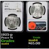 Image 1 : NGC 1925-p Peace Dollar $1 Graded ms64 By NGC