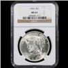 Image 2 : NGC 1923-p Peace Dollar $1 Graded ms63 By NGC