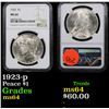 Image 1 : NGC 1923-p Peace Dollar $1 Graded ms64 By NGC