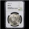 Image 2 : NGC 1923-p Peace Dollar $1 Graded ms64 By NGC