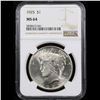 Image 2 : NGC 1925-p Peace Dollar $1 Graded ms64 By NGC