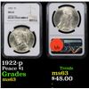 Image 1 : NGC 1922-p Peace Dollar $1 Graded ms63 By NGC