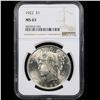 Image 2 : NGC 1922-p Peace Dollar $1 Graded ms63 By NGC