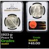 Image 1 : NGC 1923-p Peace Dollar $1 Graded ms63 By NGC