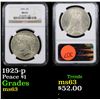 Image 1 : NGC 1925-p Peace Dollar $1 Graded ms63 By NGC