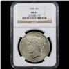 Image 2 : NGC 1925-p Peace Dollar $1 Graded ms63 By NGC