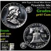 Image 1 : 1956 Type 2 Proof Mint Error Franklin Half Dollar 50c Grades GEM++ Proof Cameo
