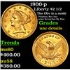 Image 1 : 1900-p Gold Liberty Quarter Eagle $2 1/2 Grades Unc Details