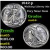 Image 1 : 1942-p Walking Liberty Half Dollar 50c Grades Choice+ Unc