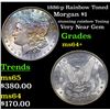 Image 1 : 1886-p Rainbow Toned Morgan Dollar $1 Grades Choice+ Unc