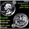 Image 1 : 1956 Washington Quarter 25c Grades GEM++ Proof Cameo