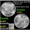 Image 1 : 1935-p Vam 1b2 R6 Peace Dollar $1 Grades Select+ Unc