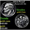 Image 1 : 1954 Proof Roosevelt Dime 10c Grades GEM Proof Cameo