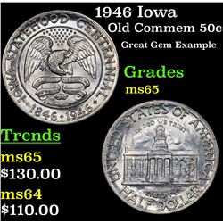 1946 Iowa Old Commem Half Dollar 50c Grades GEM Unc