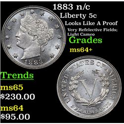 1883 n/c Liberty Nickel 5c Grades Choice+ Unc