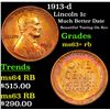 Image 1 : 1913-d Lincoln Cent 1c Grades Select+ Unc RB