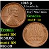Image 1 : 1918-p Lincoln Cent 1c Grades Choice+ Unc BN