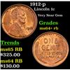Image 1 : 1912-p Lincoln Cent 1c Grades Choice+ Unc RB