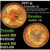 Image 1 : 1917-p Lincoln Cent 1c Grades Choice+ Unc RD