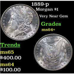 1889-p Morgan Dollar $1 Grades Choice+ Unc
