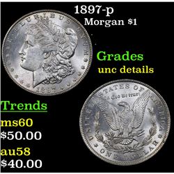 1897-p Morgan Dollar $1 Grades Unc Details