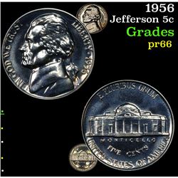 1956 Jefferson Nickel 5c Grades GEM+ Proof