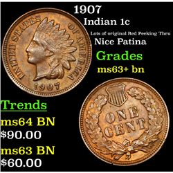 1907 Indian Cent 1c Grades Select+ Unc BN