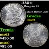 Image 1 : 1880-o Morgan Dollar $1 Grades Select Unc