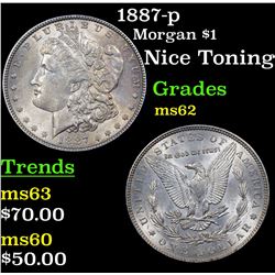 1887-p Morgan Dollar $1 Grades Select Unc
