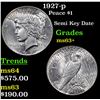 Image 1 : 1927-p Peace Dollar $1 Grades Select+ Unc