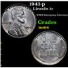 Image 1 : 1943-p Lincoln Cent 1c Grades Choice Unc