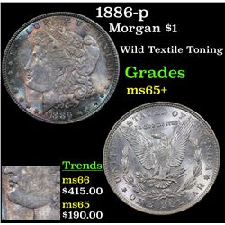 1886-p Morgan Dollar $1 Grades GEM+ Unc