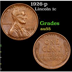 1926-p Lincoln Cent 1c Grades Choice AU