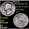 Image 1 : 1932-d Washington Quarter 25c Grades g+