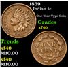 Image 1 : 1859 Indian Cent 1c Grades xf