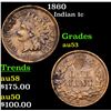 Image 1 : 1860 Indian Cent 1c Grades Select AU