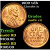 Image 1 : 1909 vdb Lincoln Cent 1c Grades Gem+ Unc RD