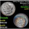 1890-p Rainbow Toned Morgan Dollar $1 Grades Choice AU/BU Slider