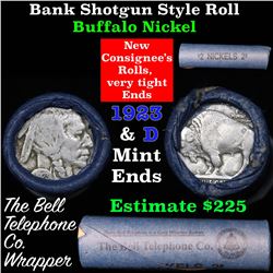 Buffalo Nickel Shotgun Roll in Old Bank Style 'Bell Telephone'  Wrapper 1923 & d Mint Ends