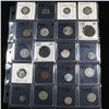 Image 1 : Page of 20 Mixed coins Barber 25c, Braided Hair 1c, Washington 25c, Liberty 5c, Indian 1c, Buffalo 5